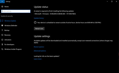 微软发布Win10一体机Surface Studio首个更新补丁