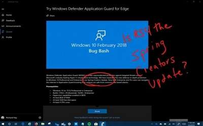 微软win10春季创意者更新最快将会在3月推送