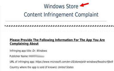 微软win10应用商店要求开发者移除带windows名称app