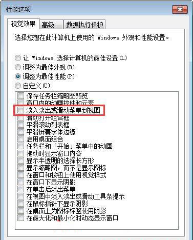 性能选项
