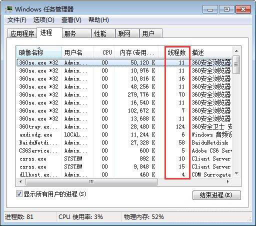 线程数怎么看