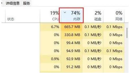 内存占用率高