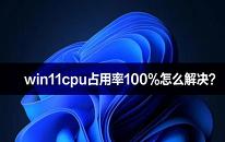 win11系统cpu占用率100%如何解决